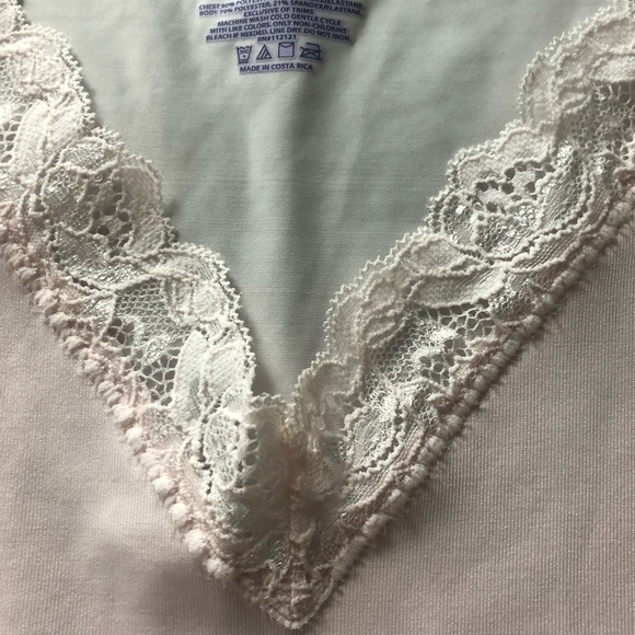Spanx Tank Cami Shapewear Sz S Light Pink Lace V Neck Slimming Feminine Pretty - Picture 3 of 3